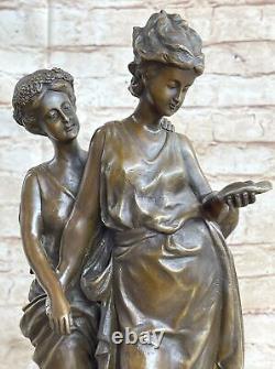 Art Nouveau Style Two Sisters by Mr. LOPEZ Bronze Sculpture Cast Figurine