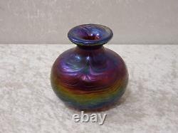 Art Nouveau Style Vintage Iridescent Lustre Handmade Glass Vase