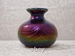 Art Nouveau Style Vintage Iridescent Lustre Handmade Glass Vase