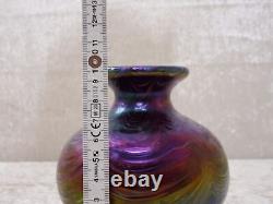 Art Nouveau Style Vintage Iridescent Lustre Handmade Glass Vase