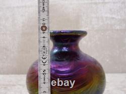 Art Nouveau Style Vintage Iridescent Lustre Handmade Glass Vase Design