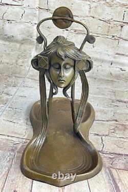 Art Nouveau Style Vintage Sunshine Bronze Cast Ampere Women's Jewelry Tray