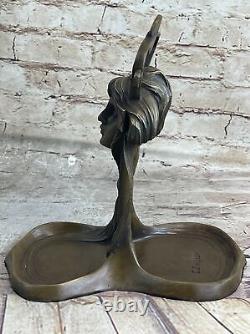 Art Nouveau Style Vintage Sunshine Bronze Cast Ampere Women's Jewelry Tray