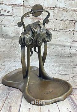 Art Nouveau Style Vintage Sunshine Bronze Cast Ampere Women's Jewelry Tray