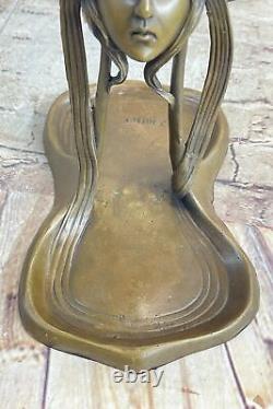 Art Nouveau Style Vintage Sunshine Bronze Cast Ampere Women's Jewelry Tray