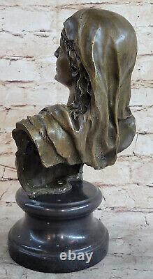 'Art Nouveau Style Young Bronze Bust Statue Portrait Sculpture Home Decor'