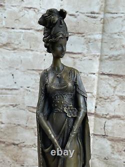 Art Nouveau Victorian Style French Woman Art Bronze Statue Sculpture Gift