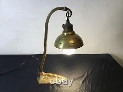 Art Nouveau lantern lamp, in bronze Arts & Crafts style by WAS Benson from the 1920s