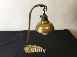 Art Nouveau lantern lamp, in bronze Arts & Crafts style by WAS Benson from the 1920s