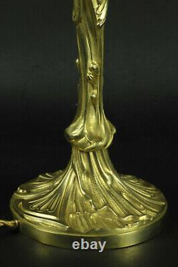 Art Nouveau-style Gilded Bronze Lamp