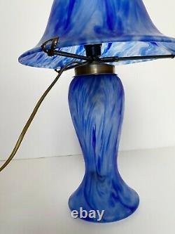 Art Nouveau-style Glass Mushroom Lamp