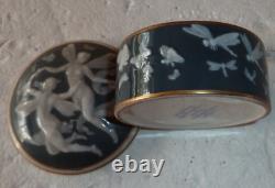 Art Nouveau style box in porcelain decorated with fairies signed by Marcel Chaufriasse