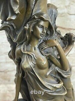 Art Style New Bronze Vase With Erotic Woman Nude Girl Statue Hand Made