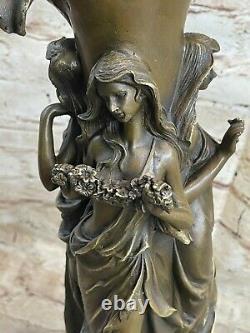 Art Style New Bronze Vase With Erotic Woman Nude Girl Statue Hand Made