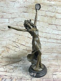 Art Style New Tambourin Dancer Bronze Sculpture Detail Museum Quality Opens