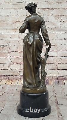 Austrian Figurative Art Nouveau Style Bronze Tusey High Desk Sculpture Figure