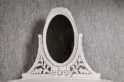 Baroque Hairdresser White Antique Massif Style Mirror Art Vintage Hairdresser Nine