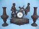 Beautiful Antique Mantel Clock Figurine With Art Nouveau Style Stand