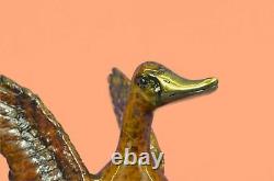 Beautiful Art Nouveau Style Bronze Swan/Duck 22.9cm High Sculpture Figurine Deal