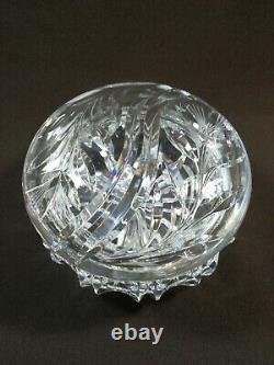 Beautiful Crystal Art Nouveau Style Candy Box Early 20th Century Lily & Pastille Decoration