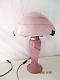 Beautiful Pink Glass Mushroom Lamp In Art Nouveau Style By Dlg Gallé, Other