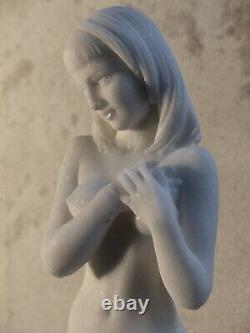 Beautiful Reconstructed Marble Sculpture, Naked Woman In Art Nouveau Style, H 38cm
