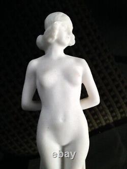 Beautiful reconstituted marble sculpture of Phryné Frine woman in Art Nouveau style