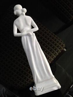 Beautiful reconstituted marble sculpture of Phryné Frine woman in Art Nouveau style