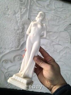 Beautiful reconstituted marble sculpture of Phryné, woman in Art Nouveau style