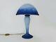 Blue Glass Paste Mushroom Lamp City Lights Art Nouveau Style