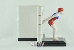 Bookend Figurine Bather Pin-up Sexy Diver Art Deco Style Porcelain