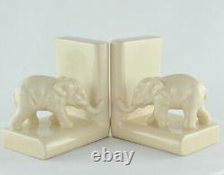 Bookends Figurine Elephants Animalier Style Art Deco Style Art Nouveau Porcelain