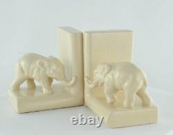 Bookends Figurine Elephants Animalier Style Art Deco Style Art Nouveau Porcelain