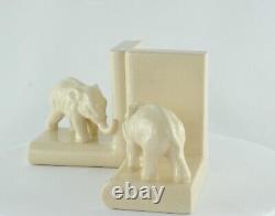 Bookends Figurine Elephants Animalier Style Art Deco Style Art Nouveau Porcelain