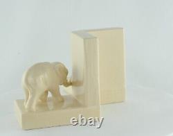 Bookends Figurine Elephants Animalier Style Art Deco Style Art Nouveau Porcelain