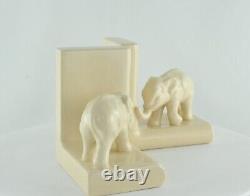 Bookends Figurine Elephants Animalier Style Art Deco Style Art Nouveau Porcelain