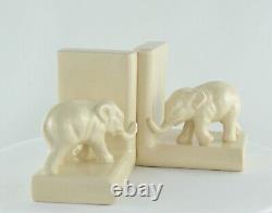 Bookends Figurine Elephants Animalier Style Art Deco Style Art Nouveau Porcelain