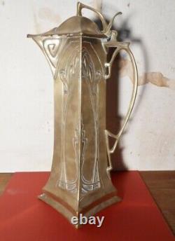Brass Needle Pushed Back Art Nouveau Era Style Locksmith Bovy Dinanderie