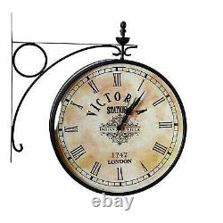 Brass Railway Station Vintage Style Retro Clock Home Decoration 16.3cm