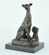 Bronze Animalier Hunting Dog Sculpture In Art Deco Style Art Nouveau