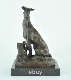 Bronze Animalier Hunting Dog Sculpture in Art Deco Style Art Nouveau