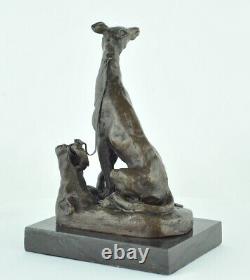 Bronze Animalier Hunting Dog Sculpture in Art Deco Style Art Nouveau