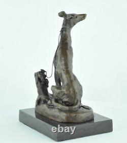 Bronze Animalier Hunting Dog Sculpture in Art Deco Style Art Nouveau