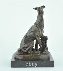 Bronze Animalier Hunting Dog Sculpture in Art Deco Style Art Nouveau