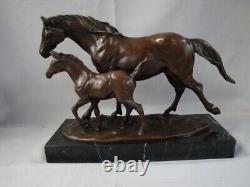 Bronze Art Deco Style Animalier Horse Foal Statue Sculpture