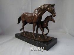 Bronze Art Deco Style Animalier Horse Foal Statue Sculpture