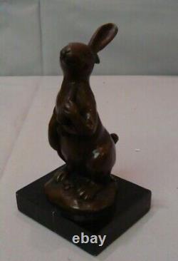 Bronze Art Deco Style Art Nouveau Animal Sculpture of a Rabbit Hare