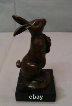 Bronze Art Deco Style Art Nouveau Animal Sculpture of a Rabbit Hare