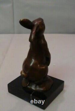 Bronze Art Deco Style Art Nouveau Animal Sculpture of a Rabbit Hare