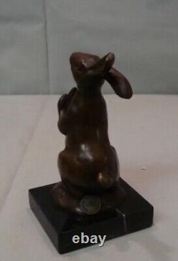 Bronze Art Deco Style Art Nouveau Animal Sculpture of a Rabbit Hare